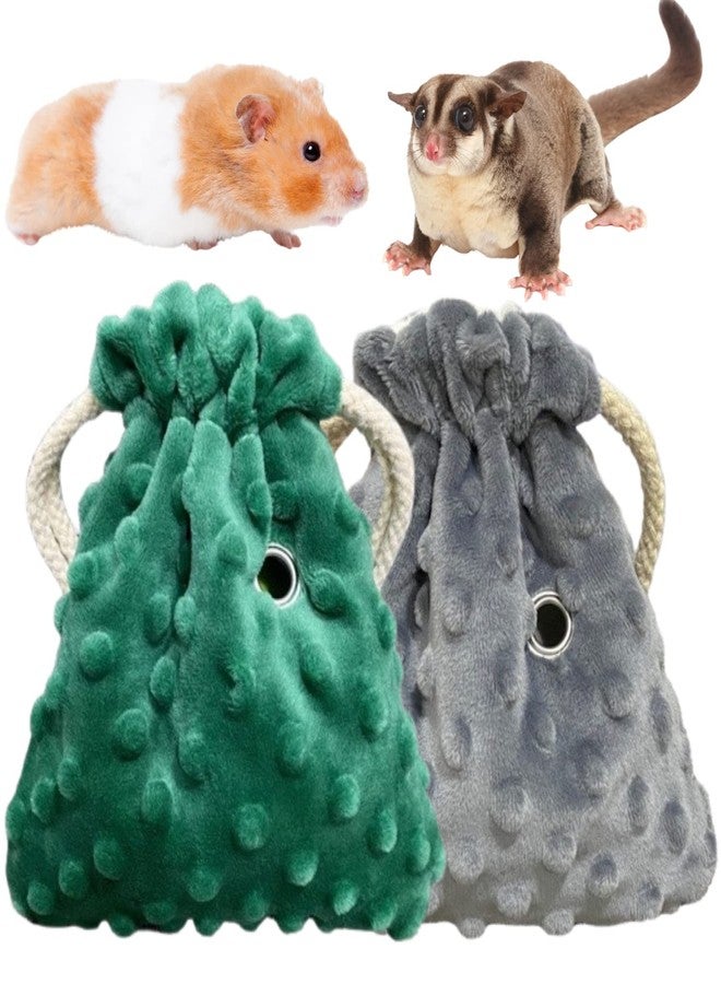 WCDJOMOP 2 Pack Sugar Glider Bonding Pouch - Soft Sleeping Pouch with Breathable Vent & Drawstring Portable Travel Bag Small Animal Carrier for Sugar Glider Squirrel Hamster Rats Hedgehog Bird Parrot (2 Pack) - Image 1